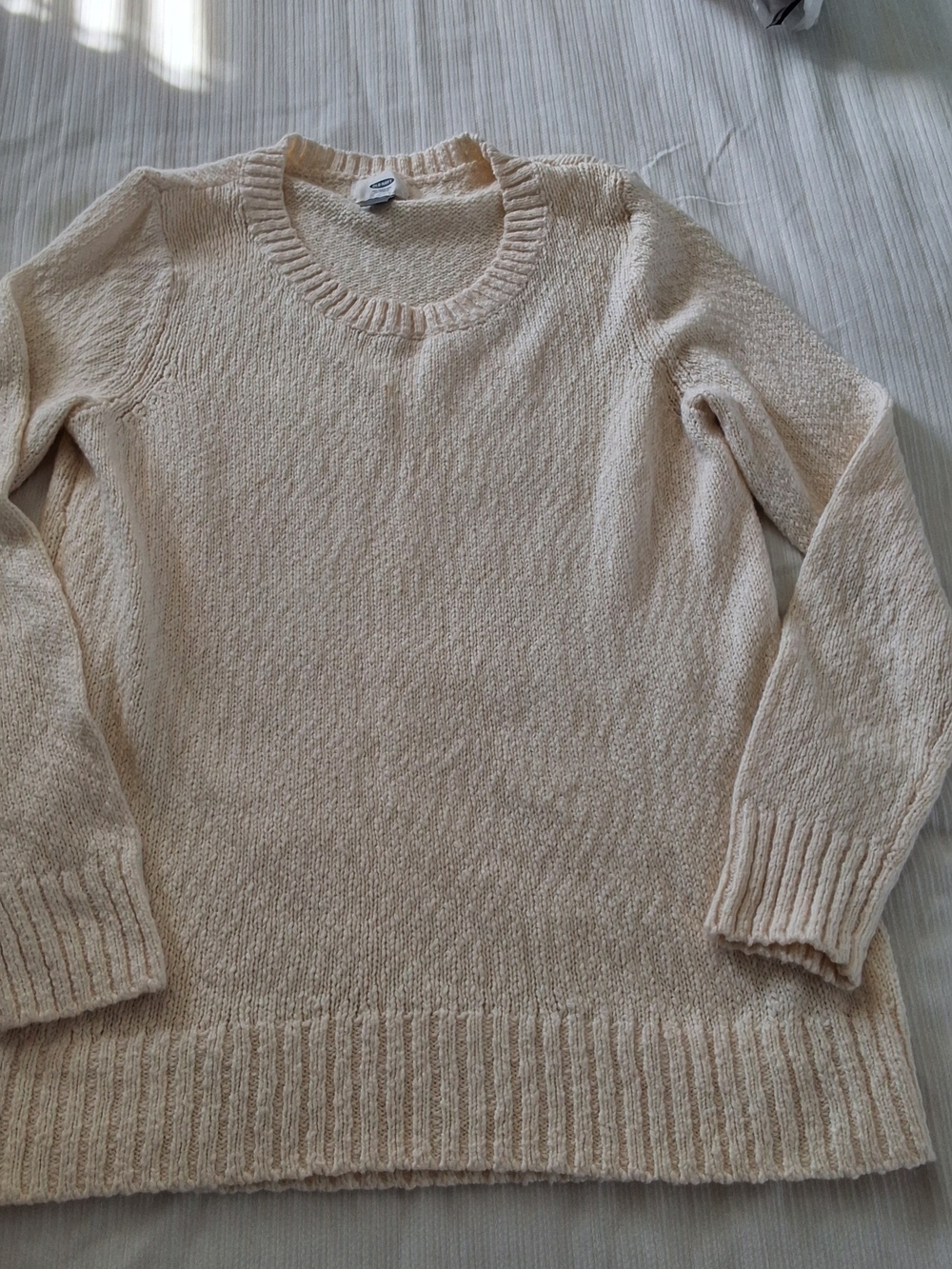 Old Navy Cream Scoopneck Lightweight Knit Sweater